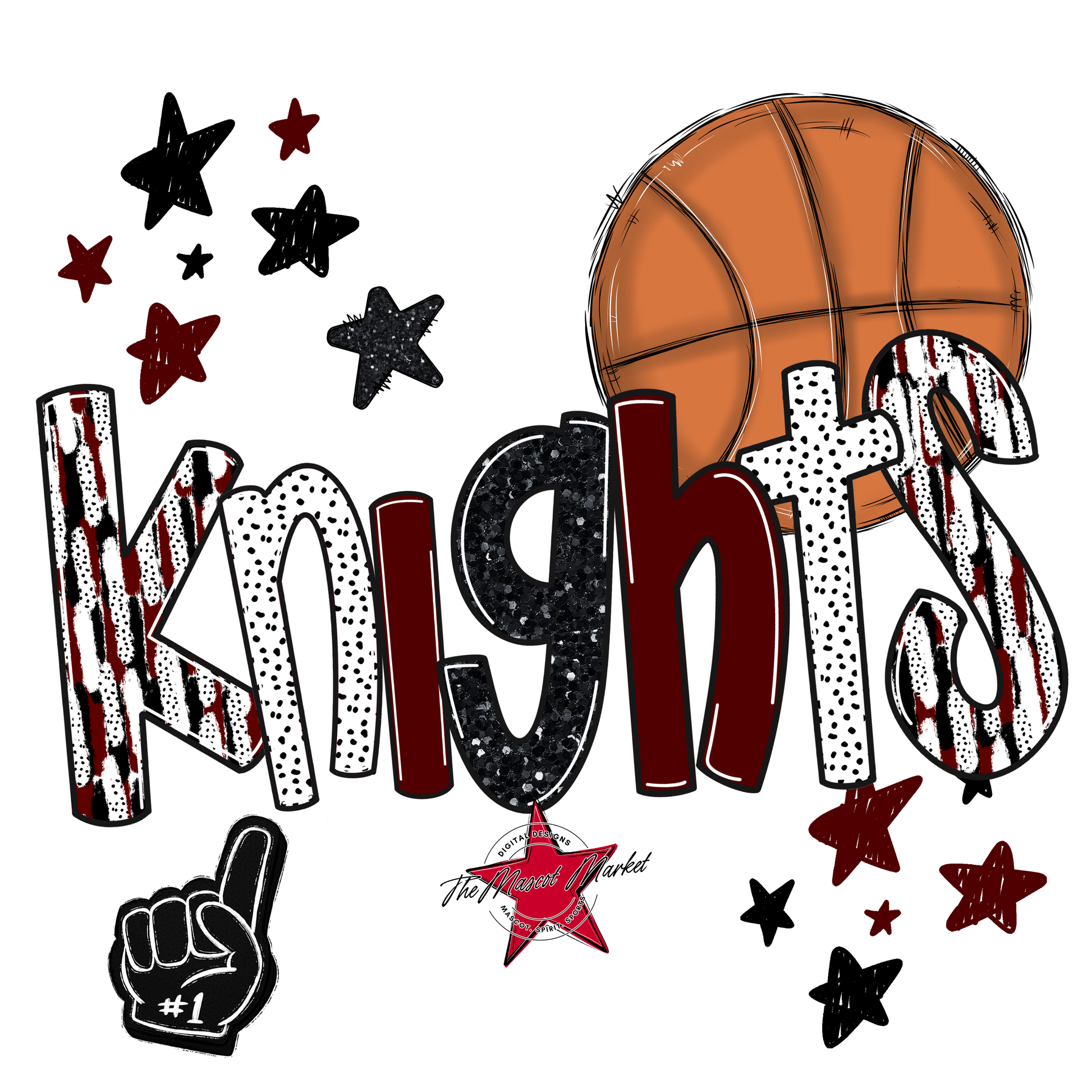 Knights Basketball Scrape-Maroon