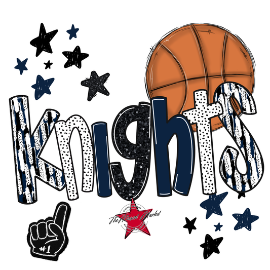 Knights Basketball Scrape-Navy