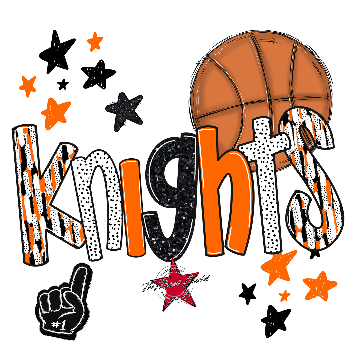 Knights Basketball Scrape-Orange