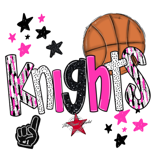 Knights Basketball Scrape-Pink