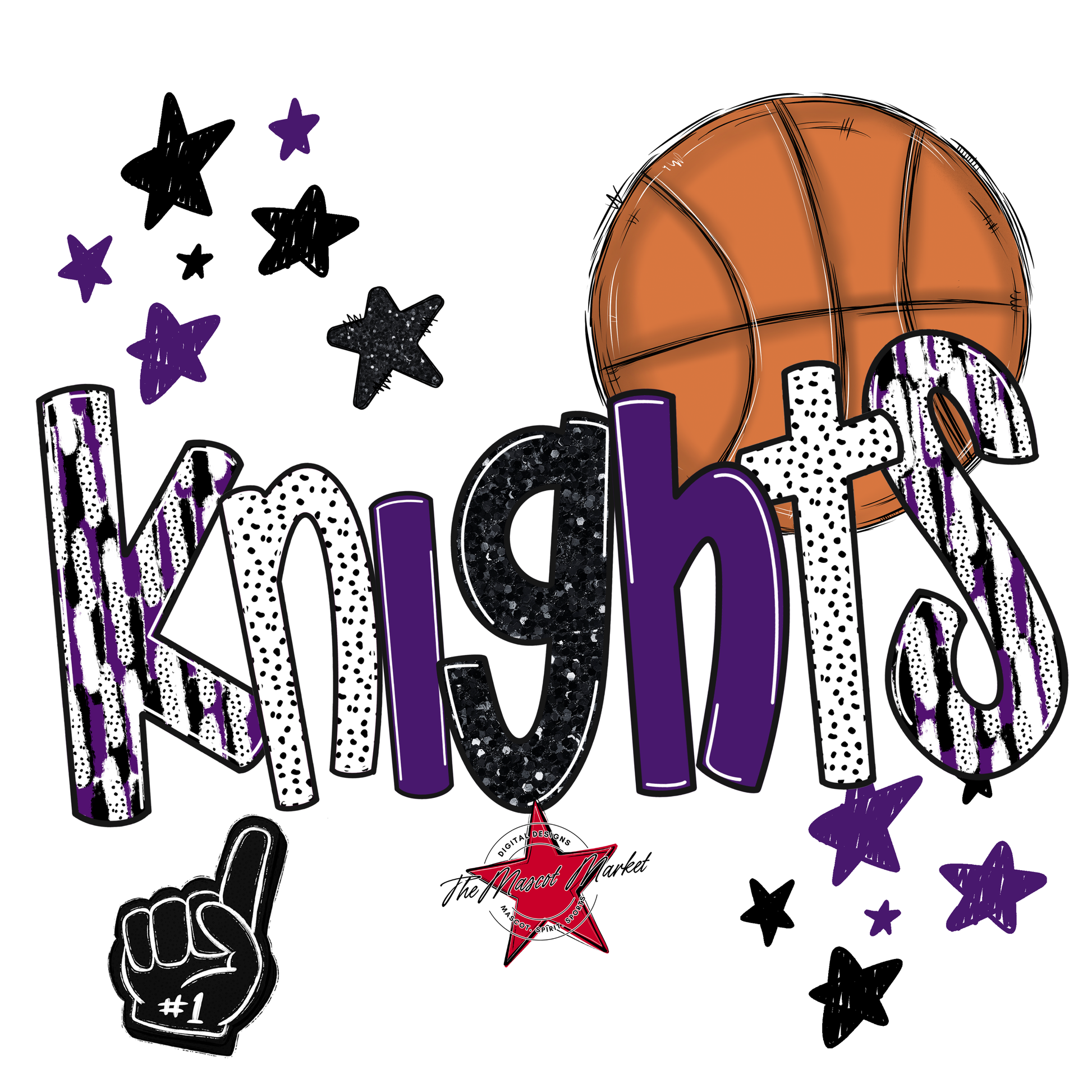Knights Basketball Scrape-Purple