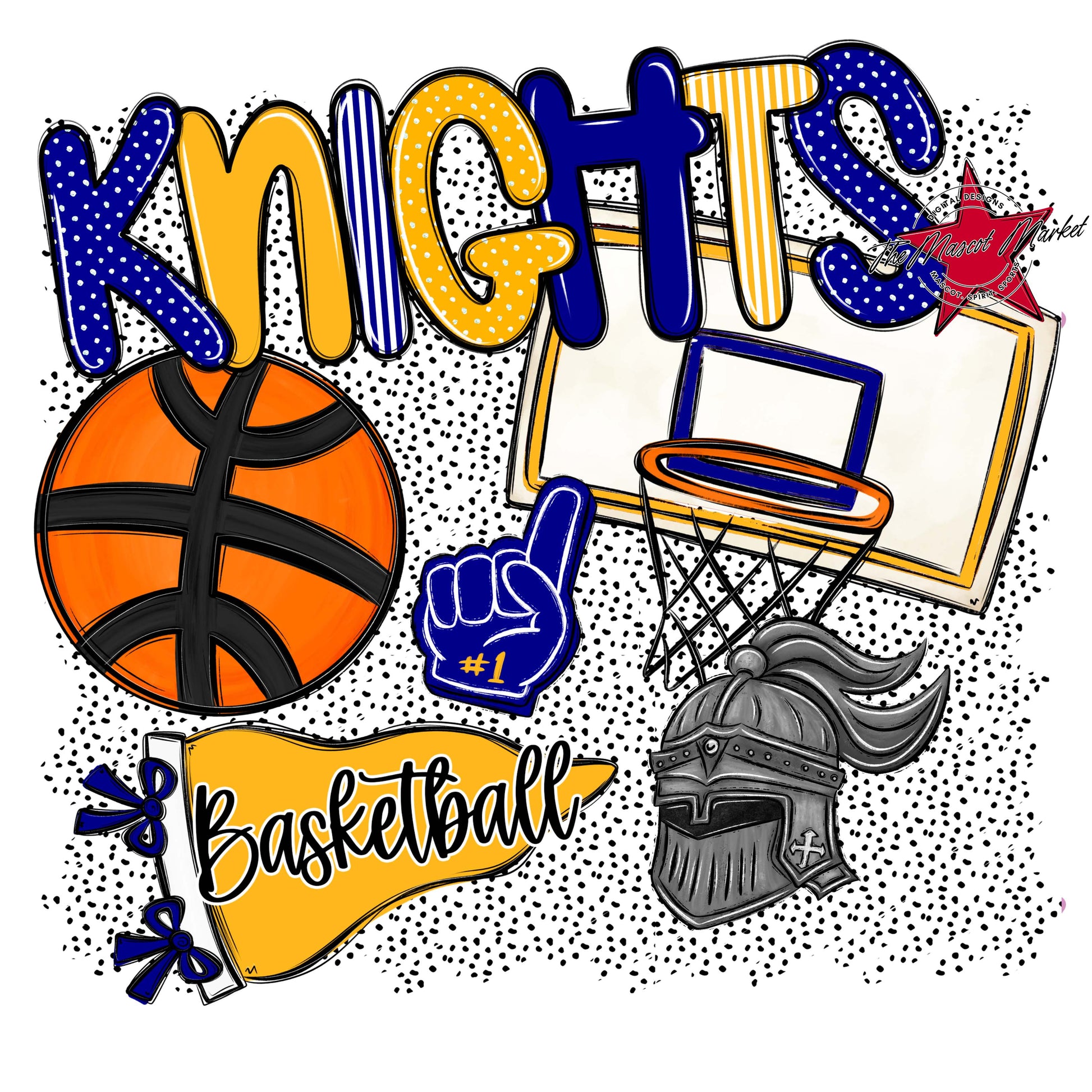 Knights Basketball Spirit-Blue & Yellow