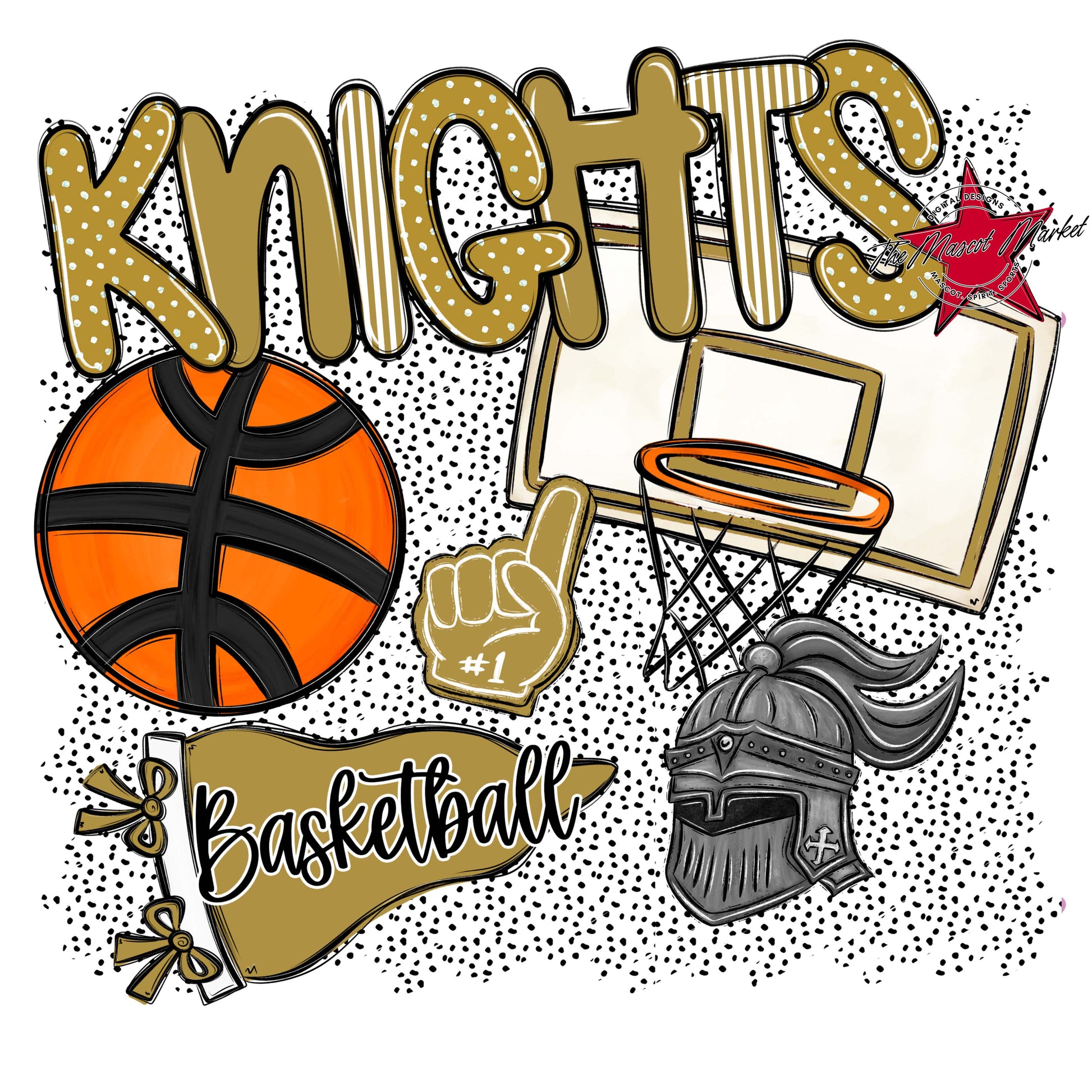 Knights Basketball Spirit-Gold