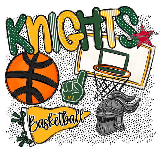Knights Basketball Spirit-Green & Yellow