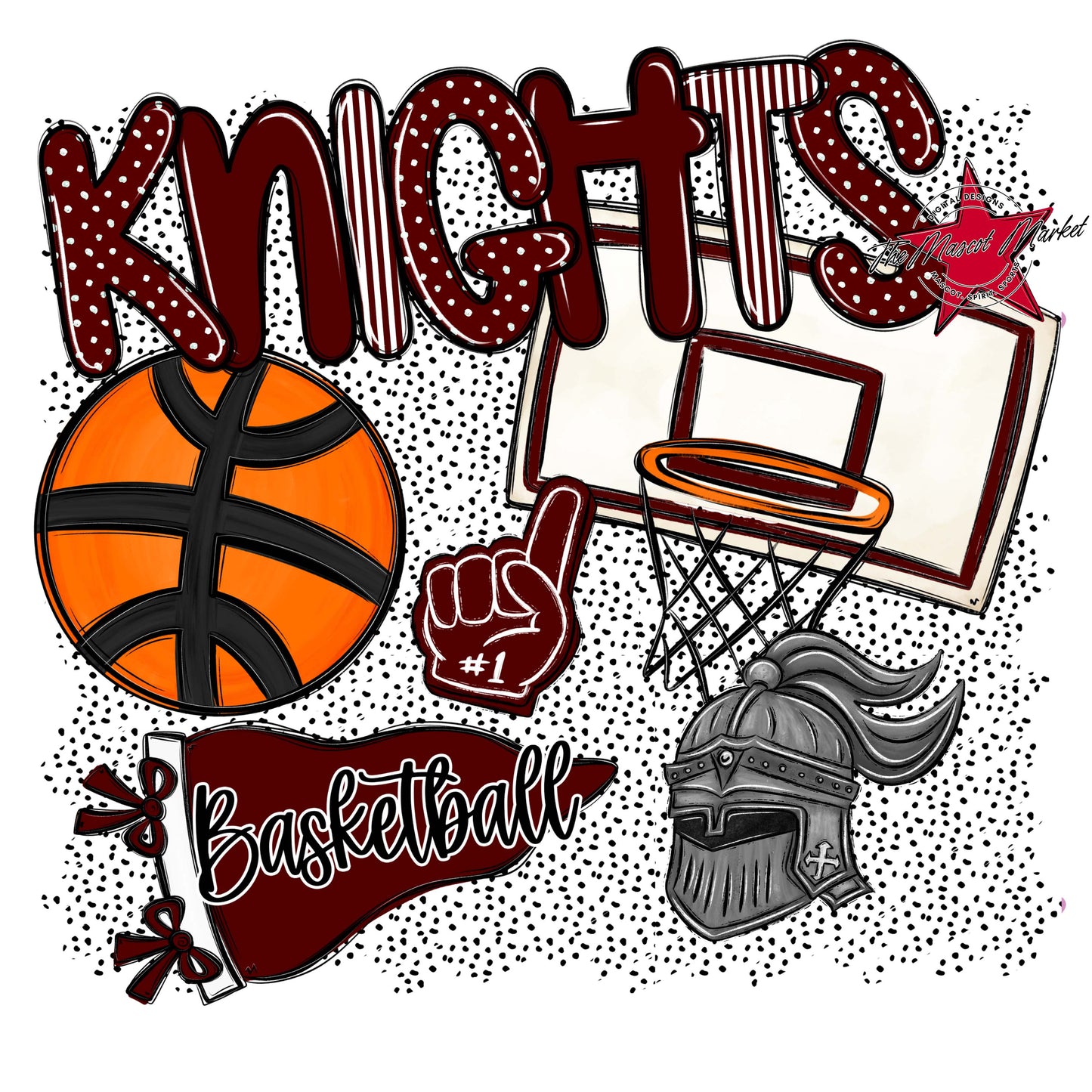 Knights Basketball Spirit-Maroon