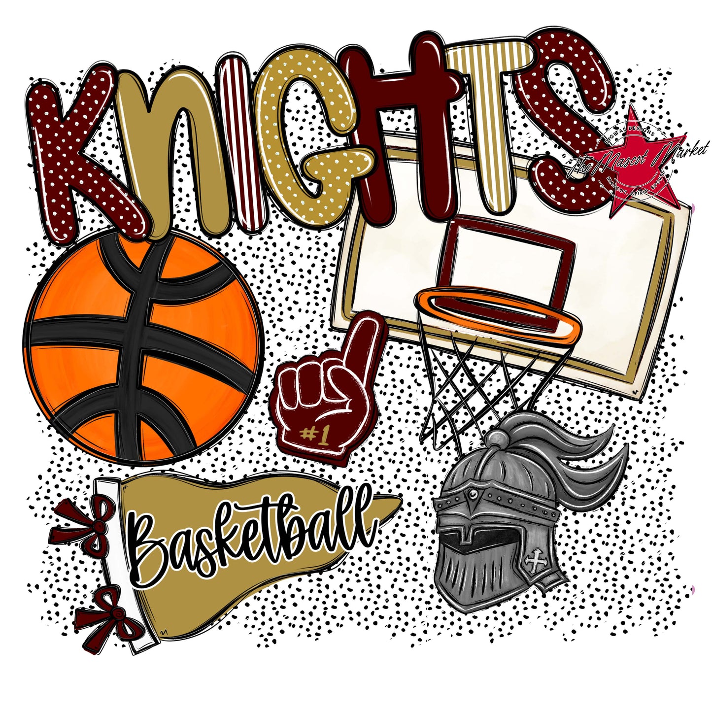Knights Basketball Spirit-Maroon & Gold