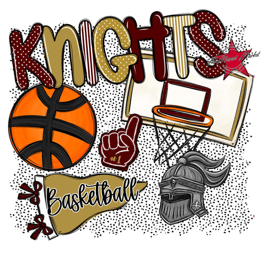 Knights Basketball Spirit-Maroon & Gold