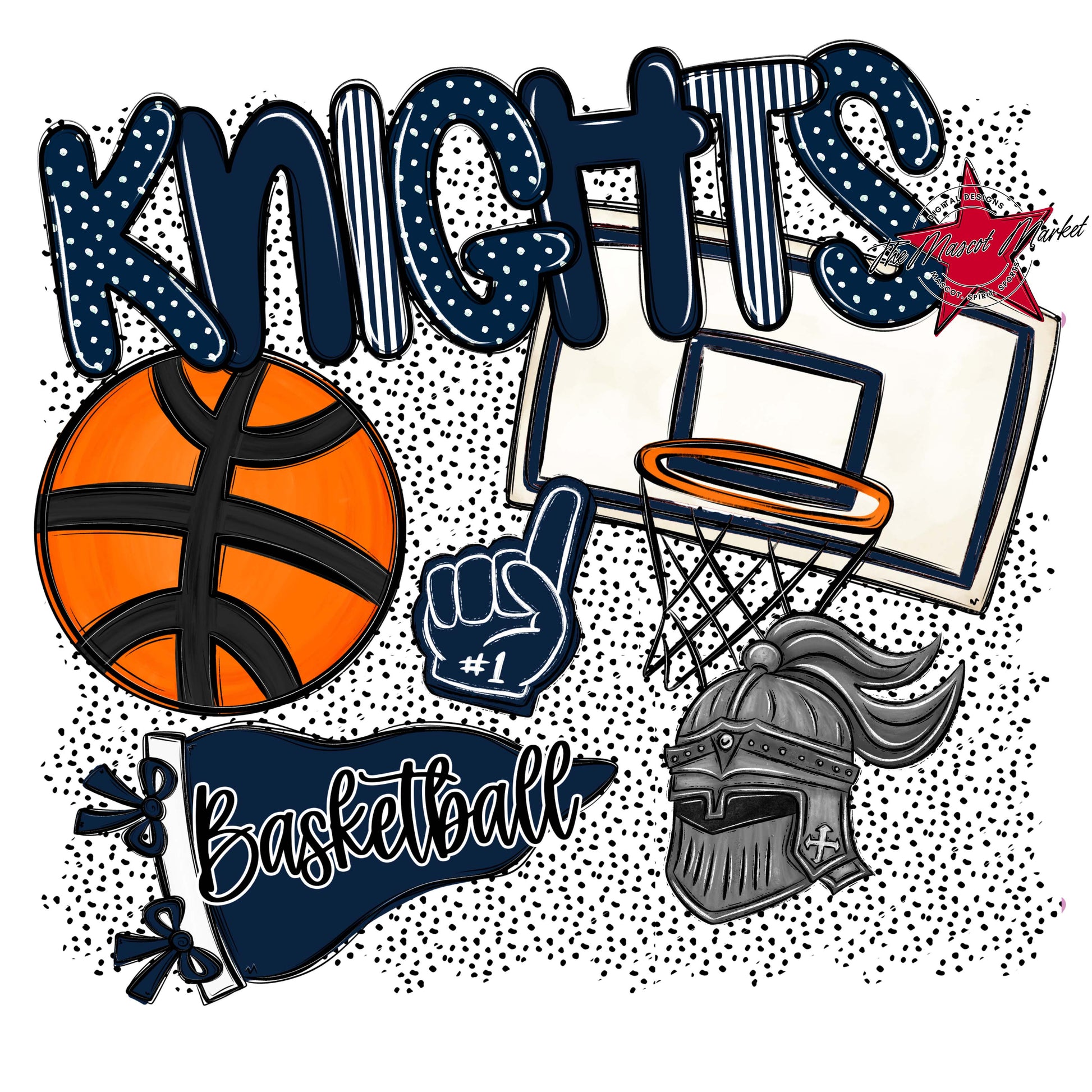 Knights Basketball Spirit-Navy