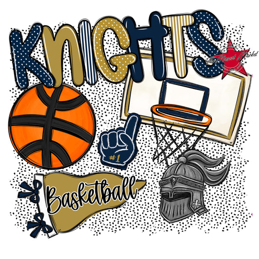 Knights Basketball Spirit-Navy & Gold