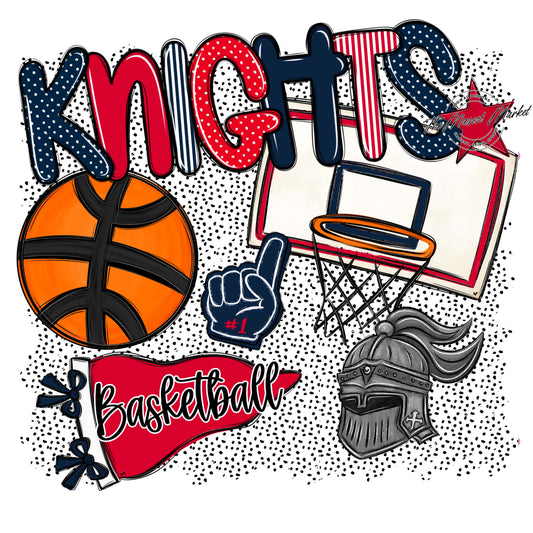 Knights Basketball Spirit-Navy & Red