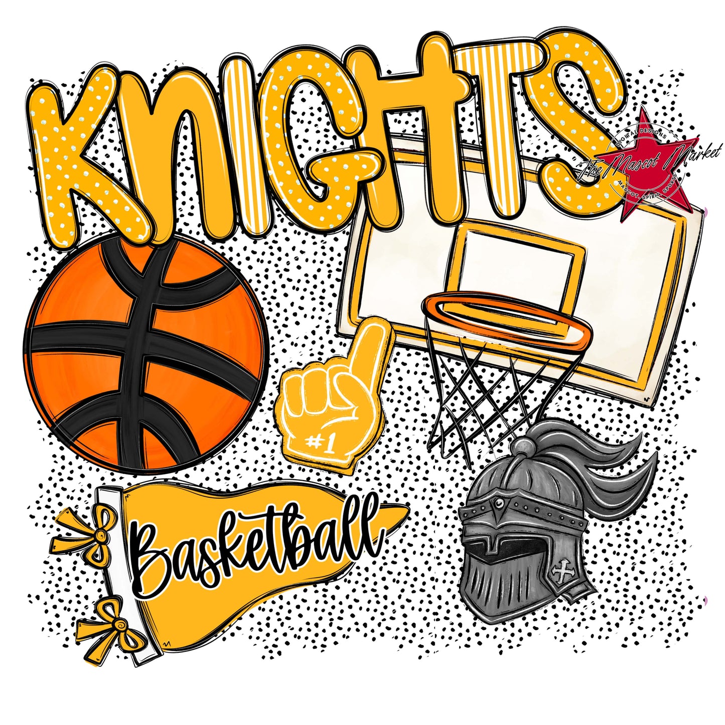 Knights Basketball Spirit-Yellow