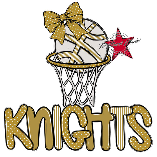 Knights Basketball Spirit Design-Gold