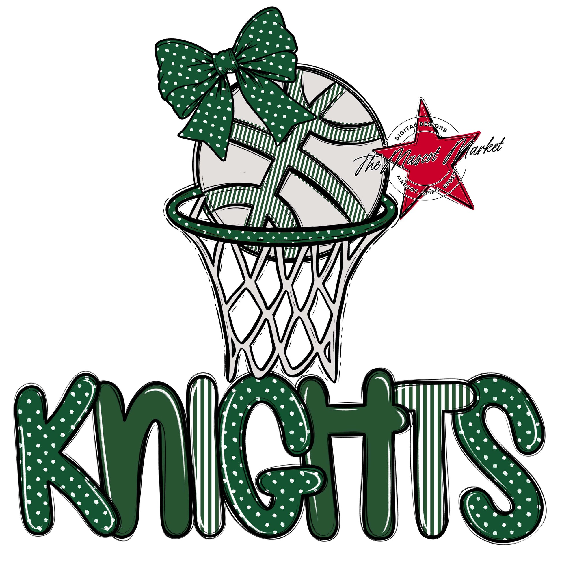 Knights Basketball Spirit Design-Green