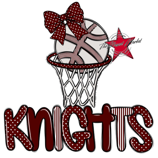Knights Basketball Spirit Design-Maroon