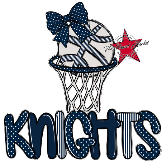 Knights Basketball Spirit Design-Navy