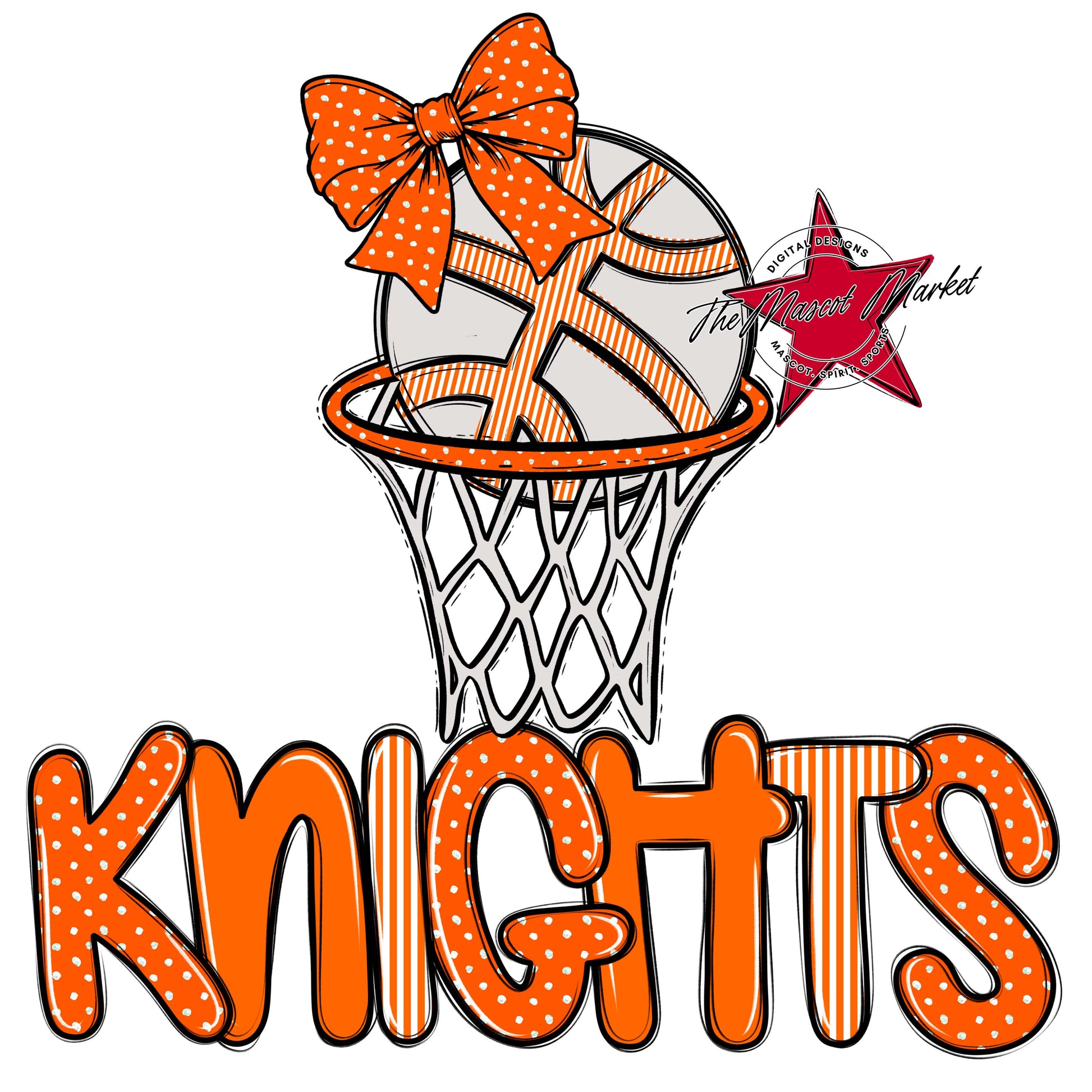 Knights Basketball Spirit Design-Orange