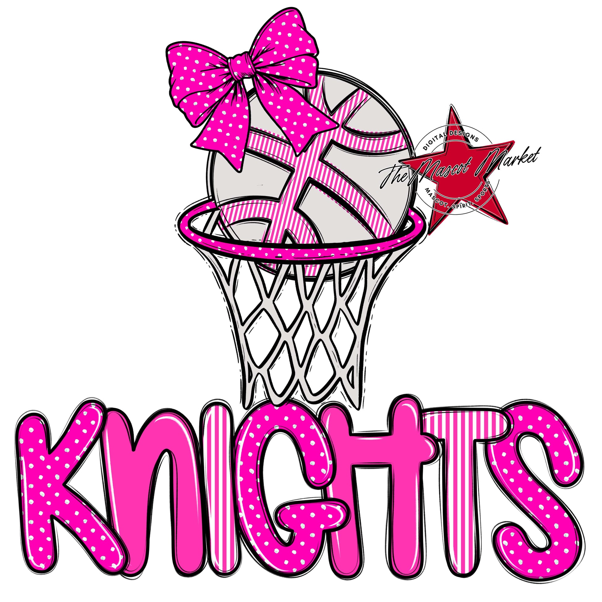 Knights Basketball Spirit Design-Pink