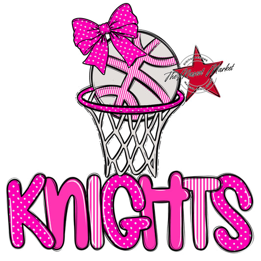 Knights Basketball Spirit Design-Pink