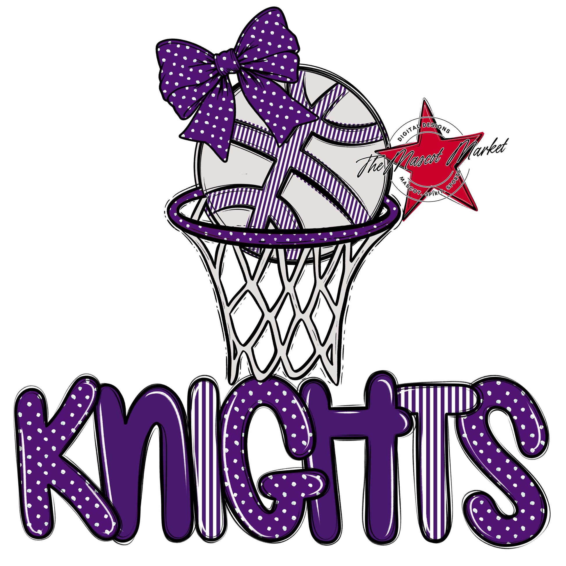 Knights Basketball Spirit Design-Purple