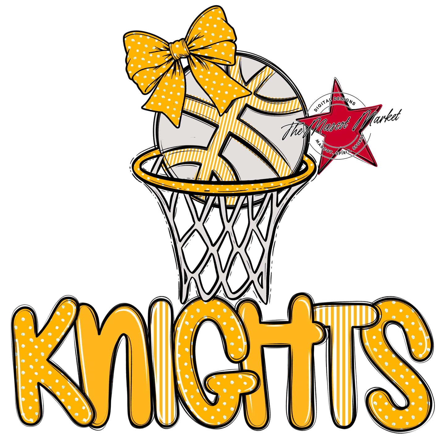 Knights Basketball Spirit Design-Yellow