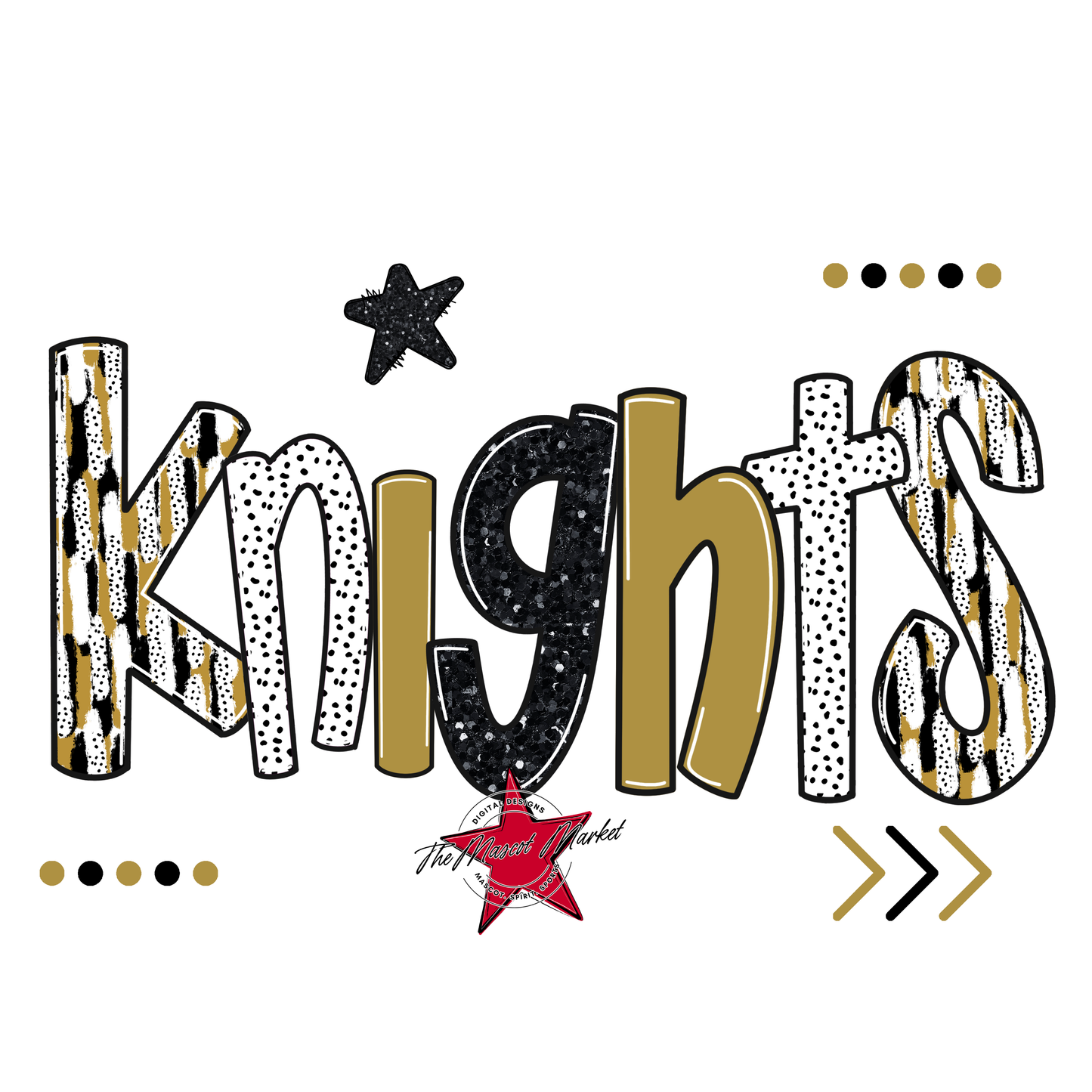 Knights Brushstroke Alpha w Arrows-Gold