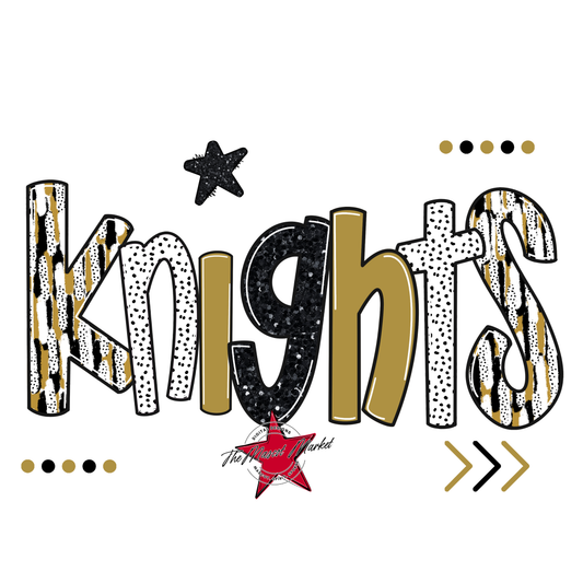 Knights Brushstroke Alpha w Arrows-Gold