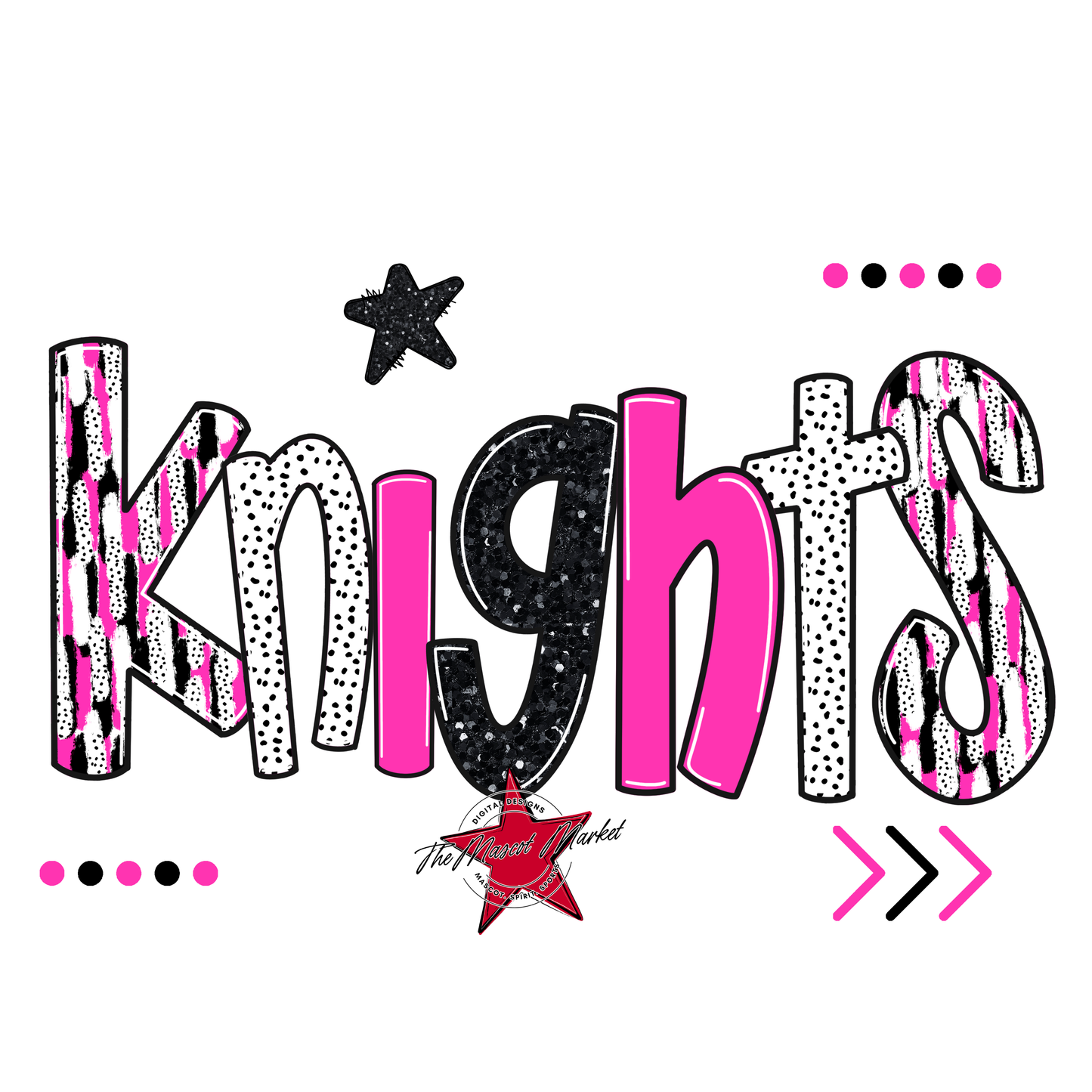 Knights Brushstroke Alpha w Arrows-Pink