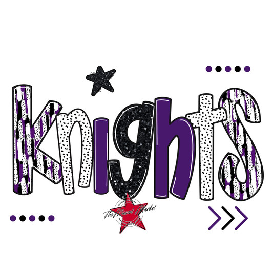Knights Brushstroke Alpha w Arrows-Purple