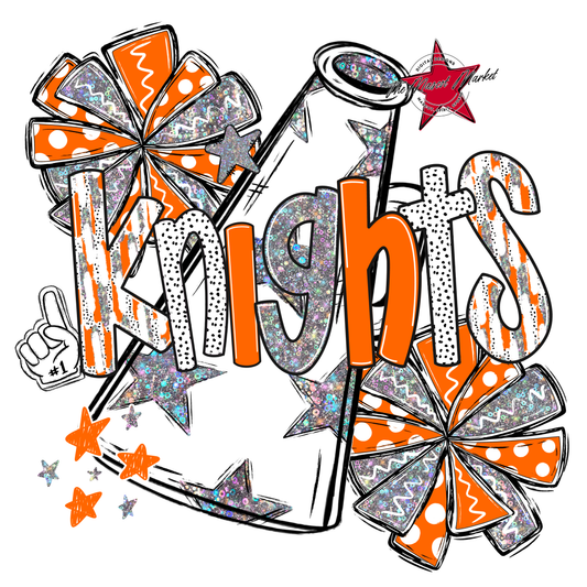 Knights Cheer Megaphone Scrape-Orange