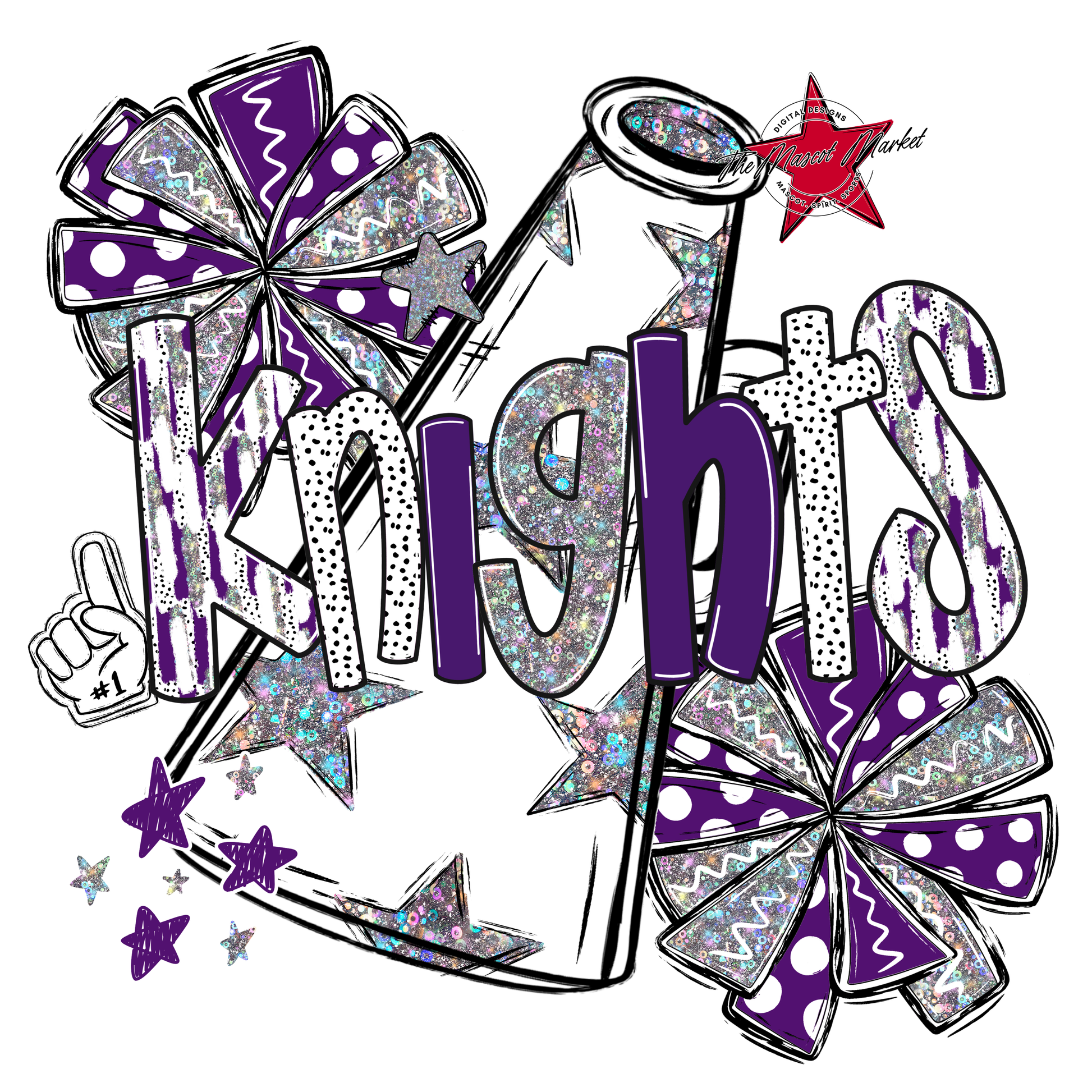 Knights Cheer Megaphone Scrape-Purple