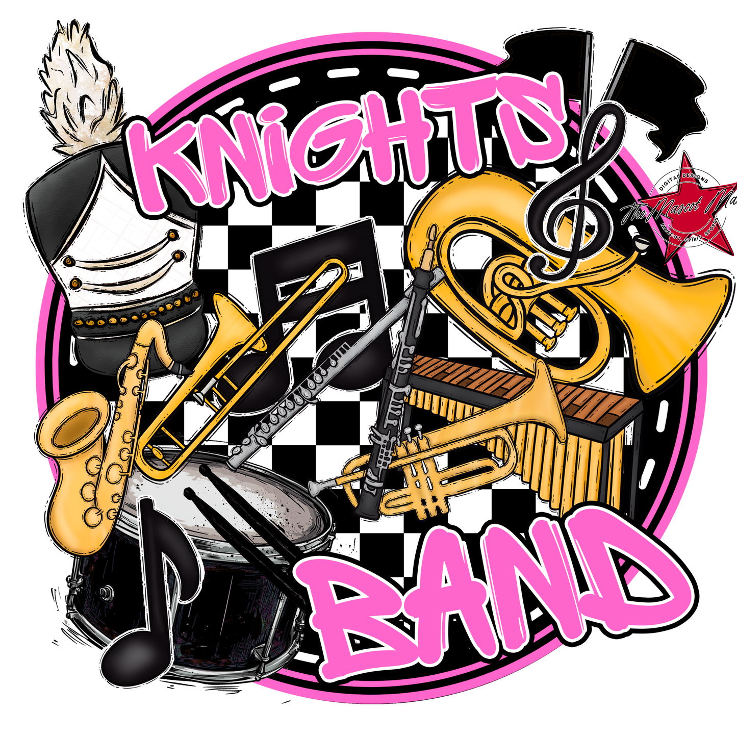 Knights Circle Band Design-Baby Pink