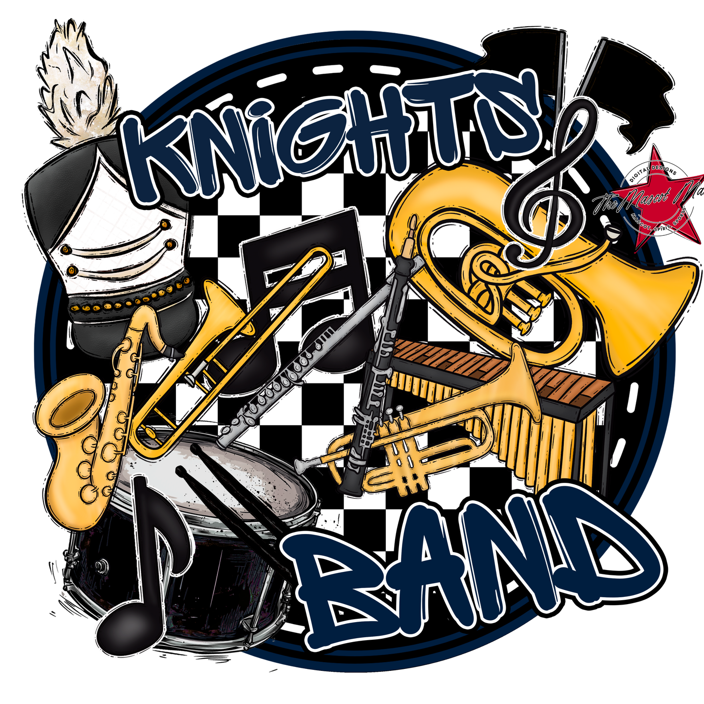 Knights Circle Band Design-Navy