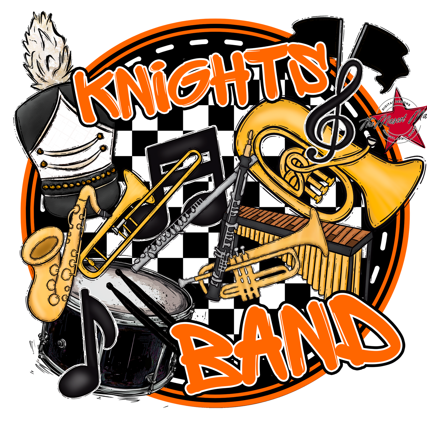 Knights Circle Band Design-Orange