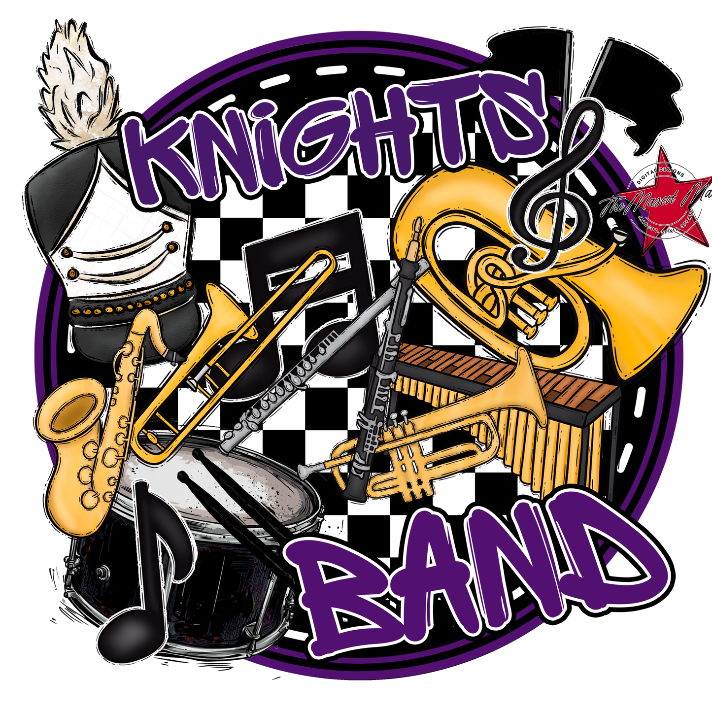 Knights Circle Band Design-Purple