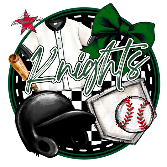 Knights Circle Baseball Design-Green