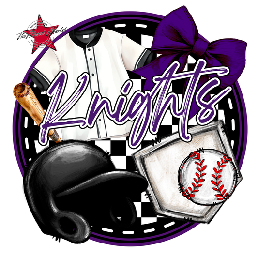 Knights Circle Baseball Design-Purple
