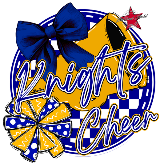 Knights Circle Cheer Design-Blue-Yellow