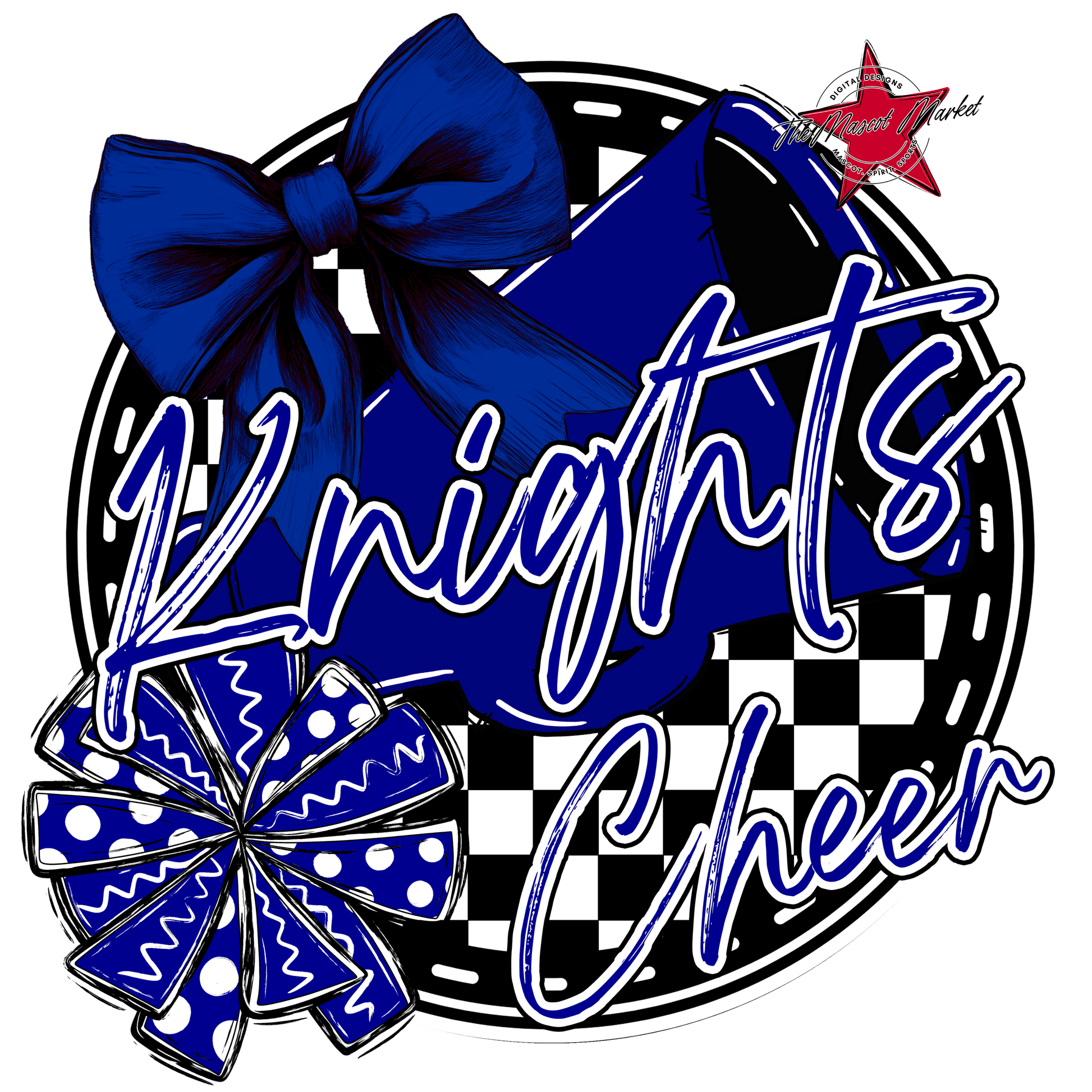 Knights Circle Cheer Design-Blue