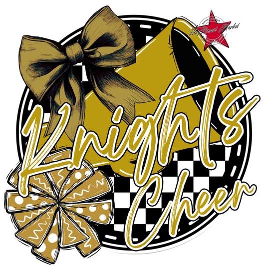 Knights Circle Cheer Design-Gold