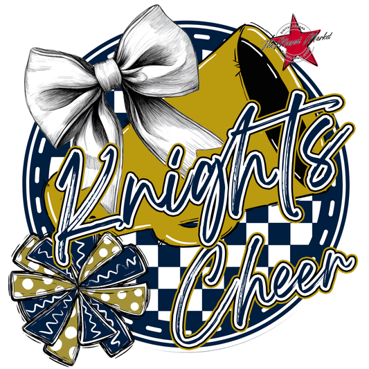 Knights Circle Cheer Design-Navy-Gold