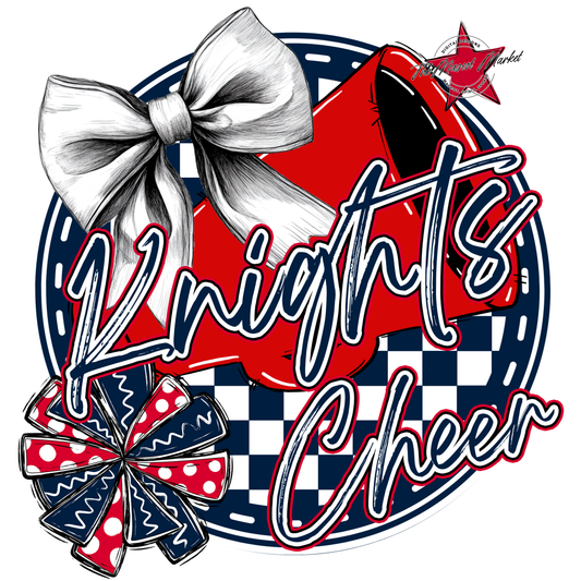 Knights Circle Cheer Design-Navy-Red