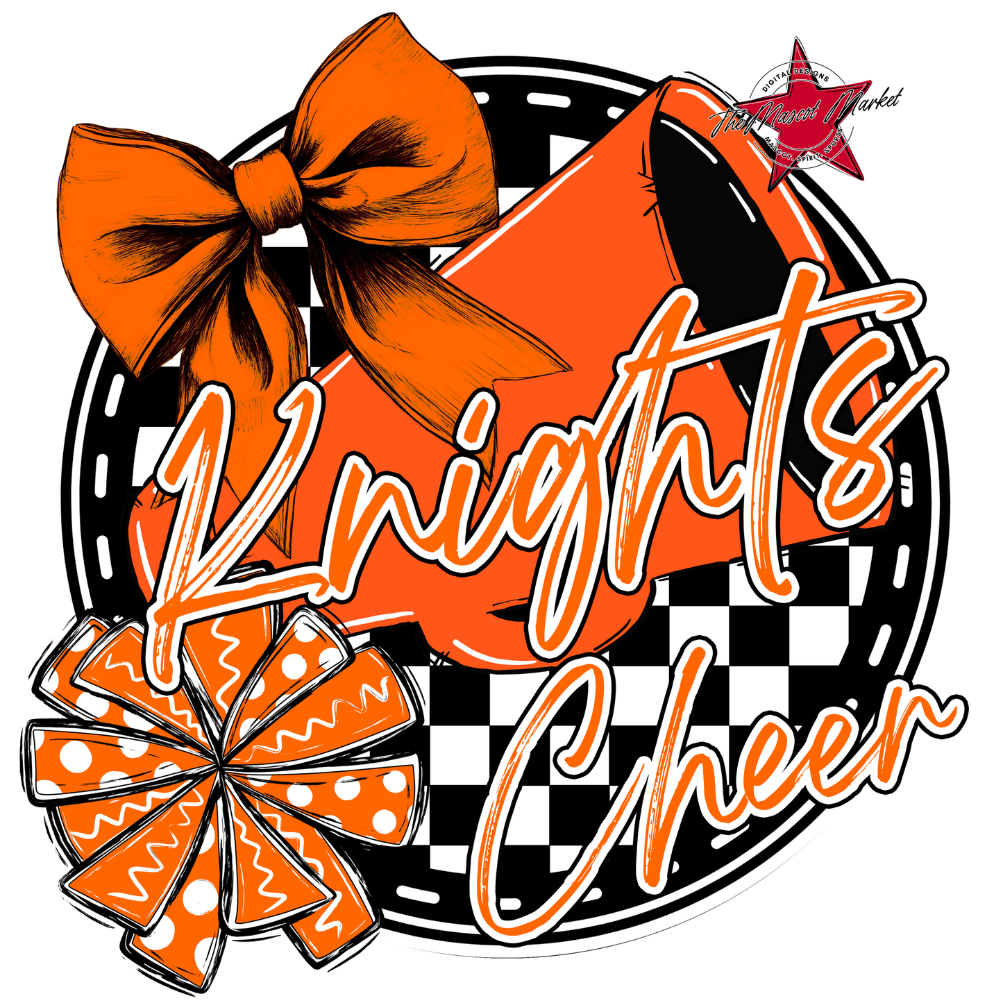 Knights Circle Cheer Design-Orange