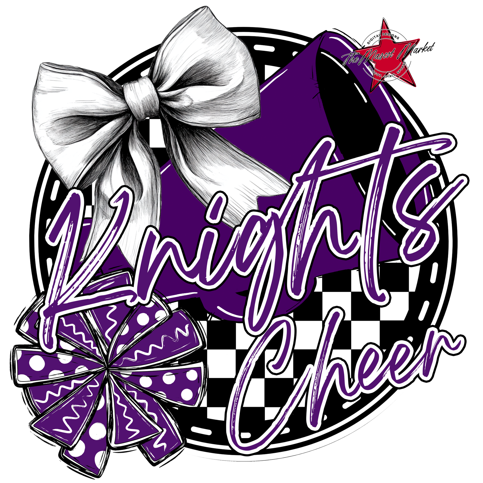 Knights Circle Cheer Design-Purple