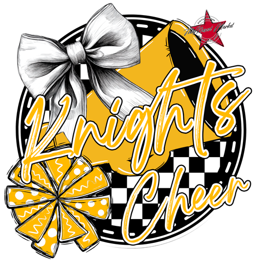 Knights Circle Cheer Design-Yellow