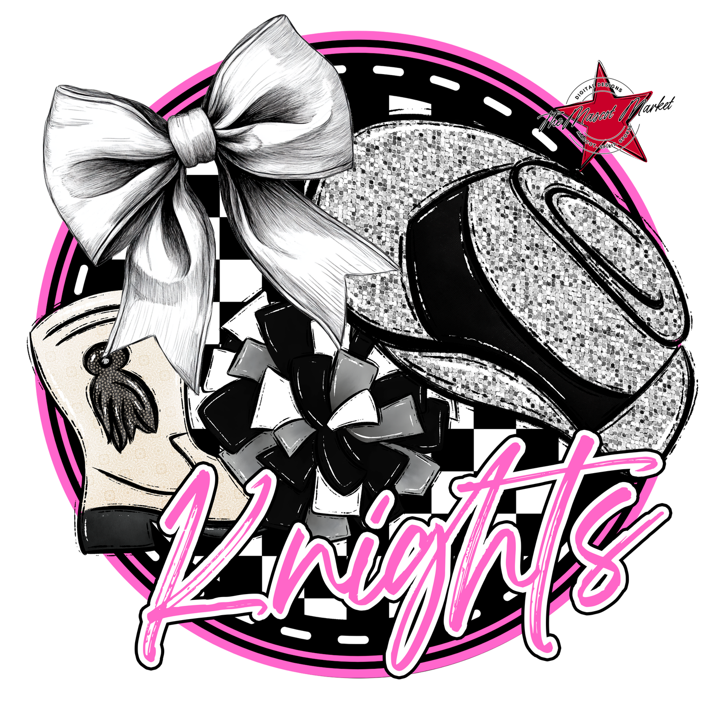 Knights Circle Drillteam Design-Baby Pink
