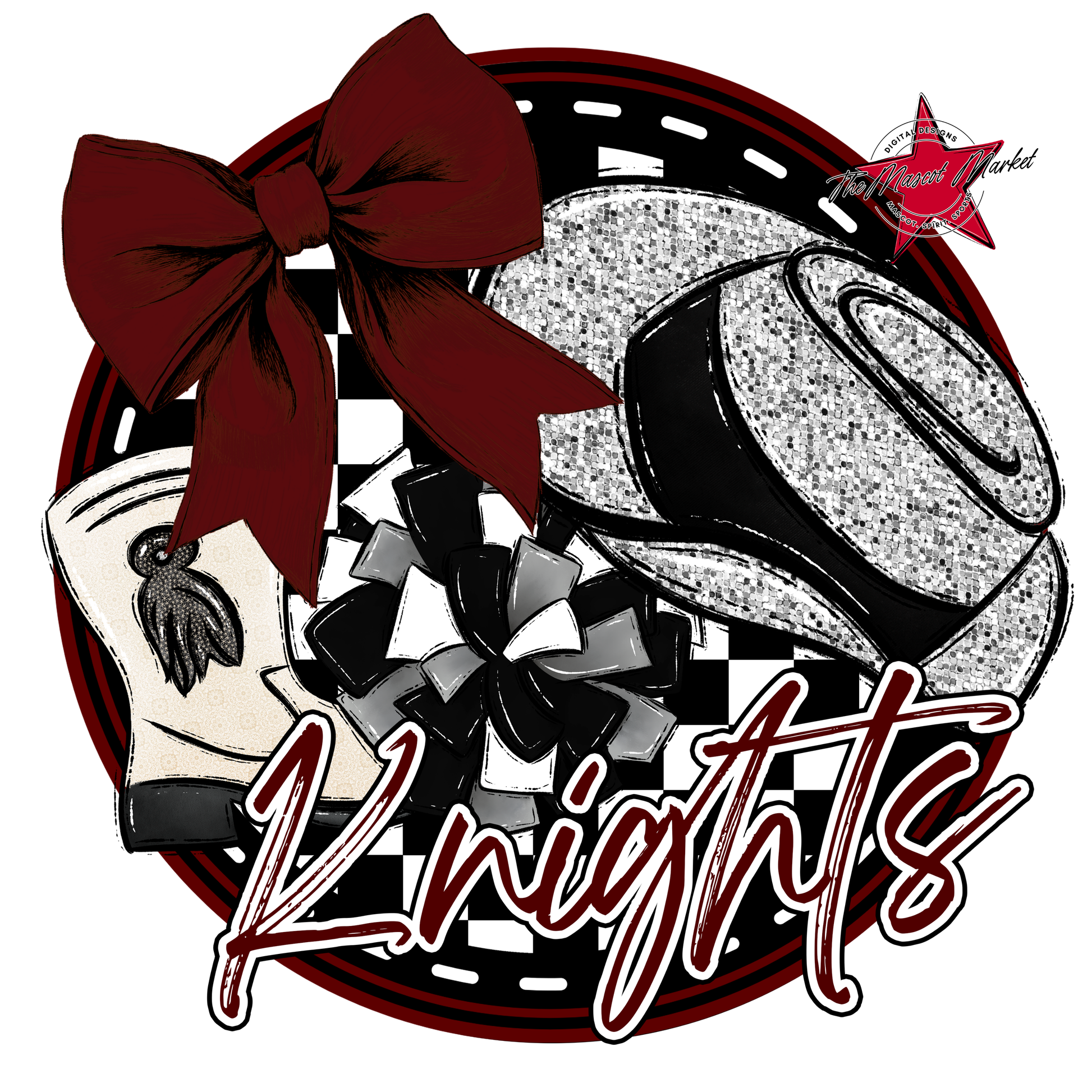 Knights Circle Drillteam Design-Maroon