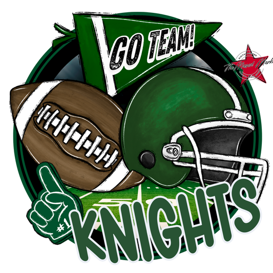 Knights Circle Football Design-Green