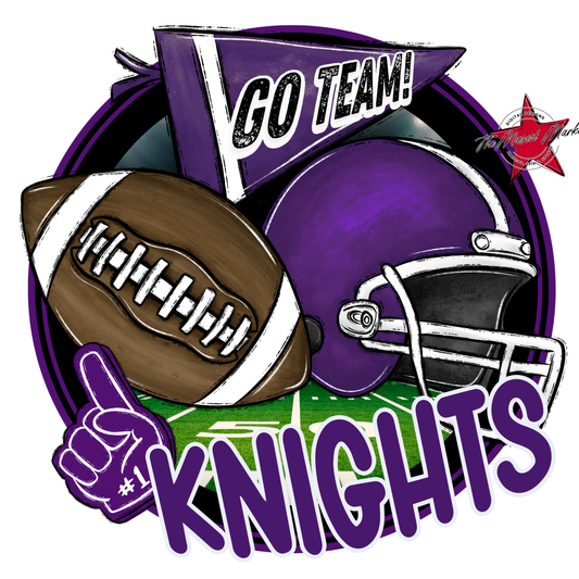 Knights Circle Football Design-Purple