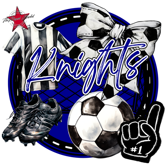 Knights Circle Soccer Design-Blue