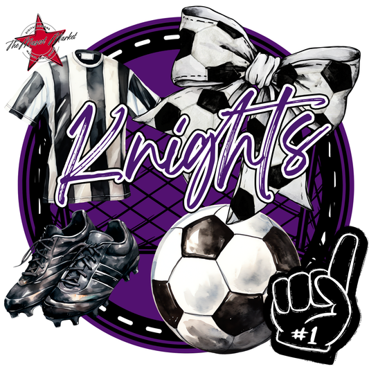 Knights Circle Soccer Design-Purple